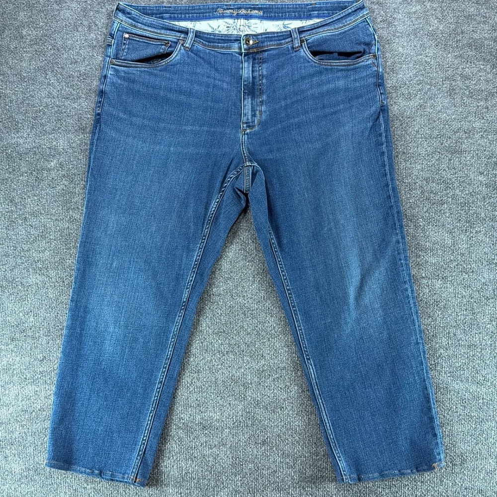 Tommy Bahama Indigo Palms Mens Blue Straight‎ Leg Jeans Medium Wash 43x26.5